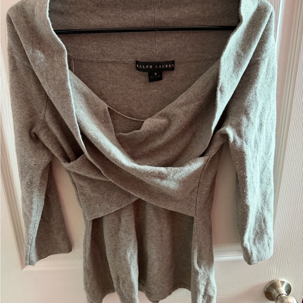 Ralph Lauren Black twist Sweater in Light Gray cashmere mixes M